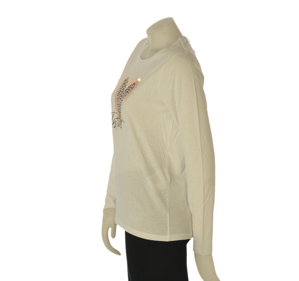 MAGLIA DONNA LOSAN MANICA LUNAGA STAMPA GIROCOLLO COTONE ART. LWMAP0105 25040