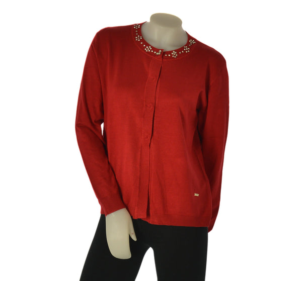 CARDIGAN DONNA COVERI GIROCOLLO BOTTONI STRASS ART. DC1241