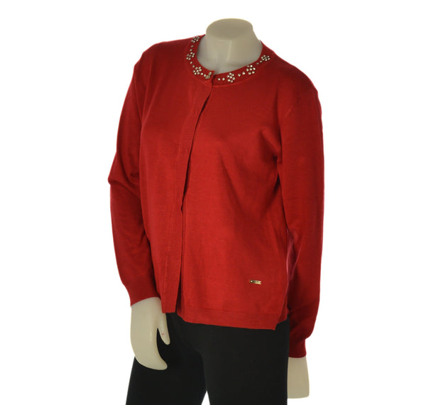 CARDIGAN DONNA COVERI GIROCOLLO BOTTONI STRASS ART. DC1241