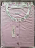 PIGIAMA DONNA TERMO COTONE SERAFINO BOTTONI POLSINI FANTASIA FOGLIE MARCA INFIORE ART. NTR652890