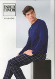PIGIAMA UOMO RAGAZZO TERMO COTONE SERAFINO SCOZZESE QUADRI MARCA ENRICO COVERI ART. EP2188