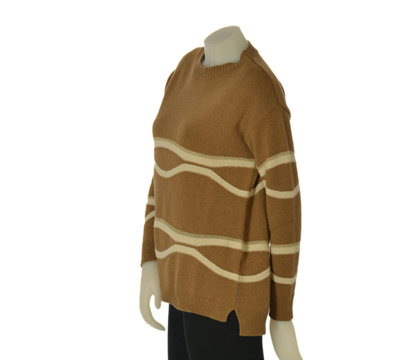 MAGLIONE DONNA TENEREZZA GIROCOLLO RIGHE LUREX  SPACCHI ART. 21326