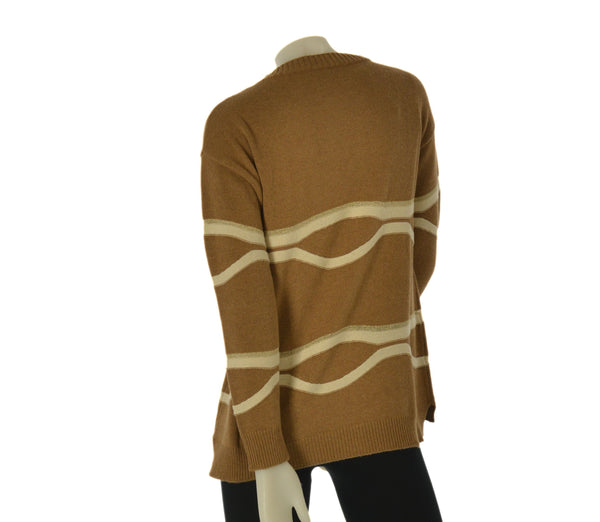 MAGLIONE DONNA TENEREZZA GIROCOLLO RIGHE LUREX  SPACCHI ART. 21326