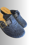 CIABATTE INBLU  CON FIBBIA REGOLABILE IN LANA COTTA IMPUNTURATA CONFORTEVOLE CALDA ART CF000050