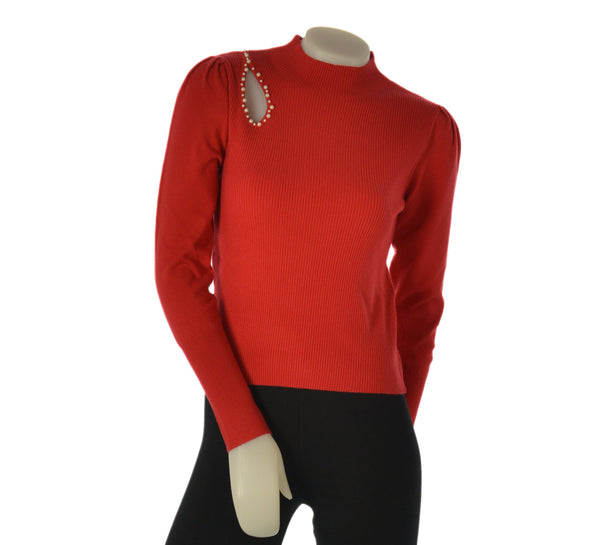 MAGLIA DONNA GRIFFAI LUPETTO COSTE PERLE ART. 5626