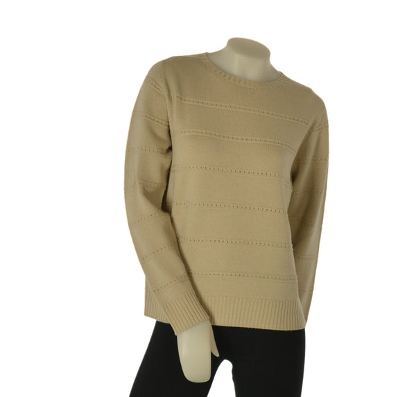 MAGLIONE DONNA ELEONORA DELBONO GIROCOLLO LAVORAZIONE A RIGHE LANA ART. DA465
