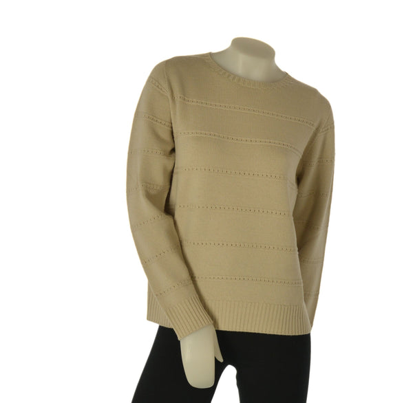 MAGLIONE DONNA ELEONORA DELBONO GIROCOLLO LAVORAZIONE A RIGHE LANA ART. DA465