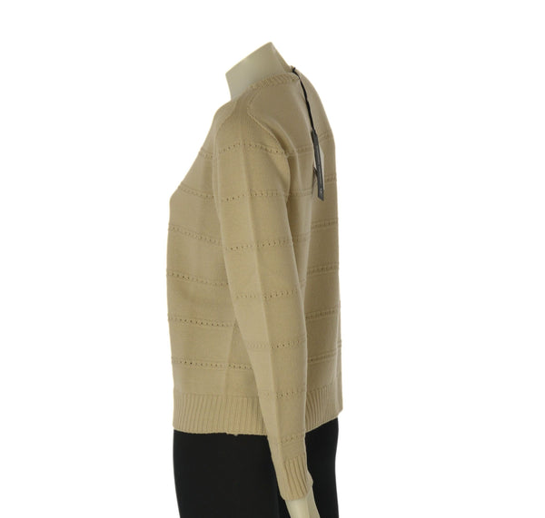 MAGLIONE DONNA ELEONORA DELBONO GIROCOLLO LAVORAZIONE A RIGHE LANA ART. DA465