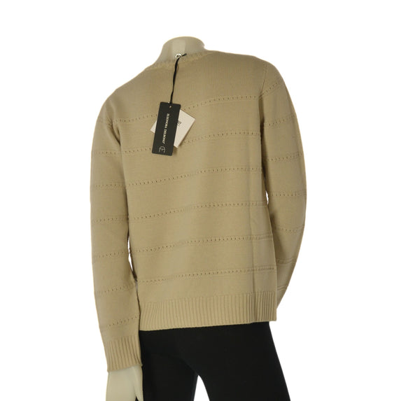 MAGLIONE DONNA ELEONORA DELBONO GIROCOLLO LAVORAZIONE A RIGHE LANA ART. DA465