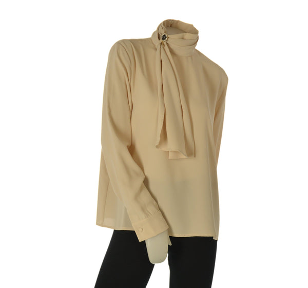 BLUSA DONNA MYASTREET MANICA LUNGA COLLO ALTO CON MOTIVO SPILLA ART. PKA0235-90