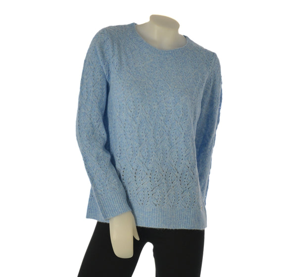 MAGLIONE DONNA RIVA TRICOT GIROCCOLLO MOTIVO TRAFORI ART. B315320