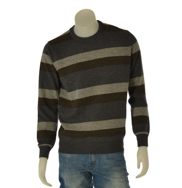 MAGLIONE UOMO SPORTING MARE GIROCOLLO FANTASIA RIGHE LANA ART. 3200/80