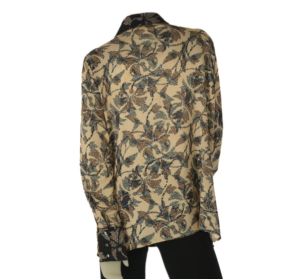 CAMICIA DONNA ELISA CASTELLI TAGLIE OVER FANTASIA MANICA LUNGA ART. 1509