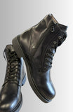 SCARPA UOMO NERO GIARDINI B.A.G.PELLE LISCIA ZIP LATERALELACCI STIVALETTO ART 15010202