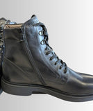 SCARPA UOMO NERO GIARDINI B.A.G.PELLE LISCIA ZIP LATERALELACCI STIVALETTO ART 15010202