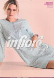 CAMICIA DA NOTTE DONNA INFIORE INTERLOCK COTONE TASCHINO FANTASIA ART. DRB633002
