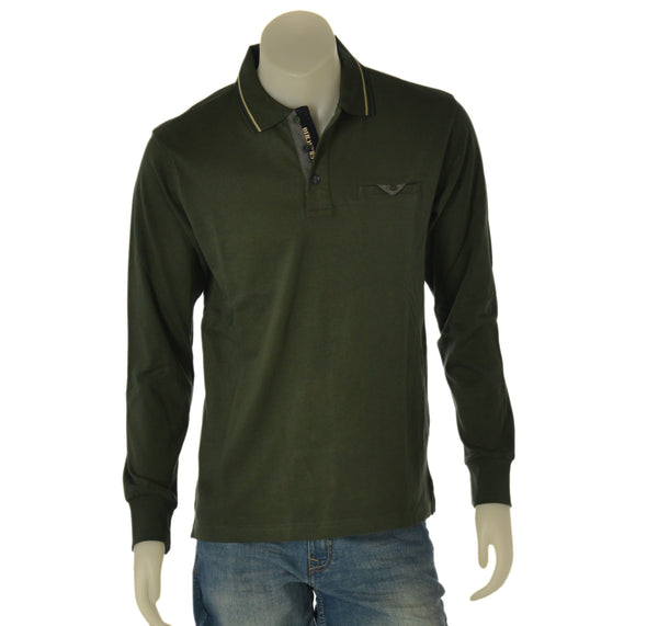 POLO UOMO IL GRANCHIO MANICA LUNGA CALDO COTONE TASCHINO ART. 53MGR112