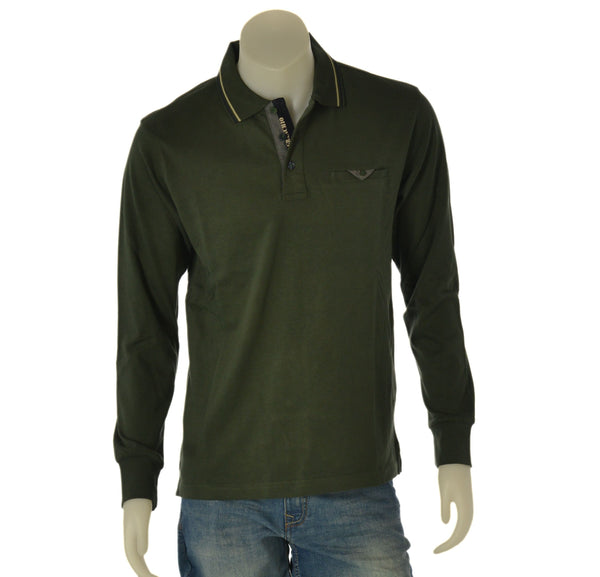 POLO UOMO IL GRANCHIO MANICA LUNGA CALDO COTONE TASCHINO ART. 53MGR112