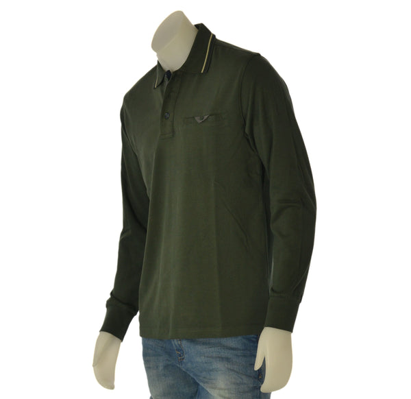 POLO UOMO IL GRANCHIO MANICA LUNGA CALDO COTONE TASCHINO ART. 53MGR112