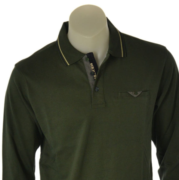 POLO UOMO IL GRANCHIO MANICA LUNGA CALDO COTONE TASCHINO ART. 53MGR112
