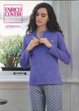 PIGIAMA DONNA TERMO COTONE FANTASIA  ENRICO COVERI INTIMO EP6260