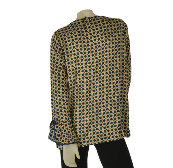 BLUSA DONNA PERLA TAGLIE COMODE FANTASIA PARICOLLO POLSI CAMPANA VISCOSA ART. 25638