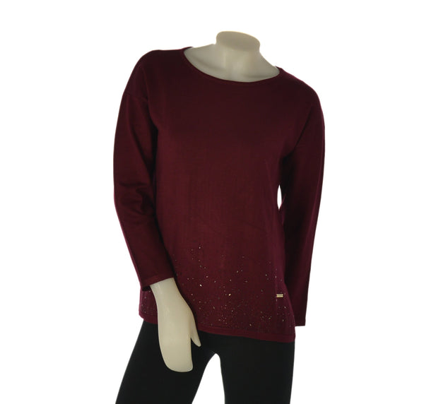 MAGLIONE DONNA COVERI GIROCOLLO SPACCHI APPLICAZIONE DEGRADE VISCOSA ART. DC1226