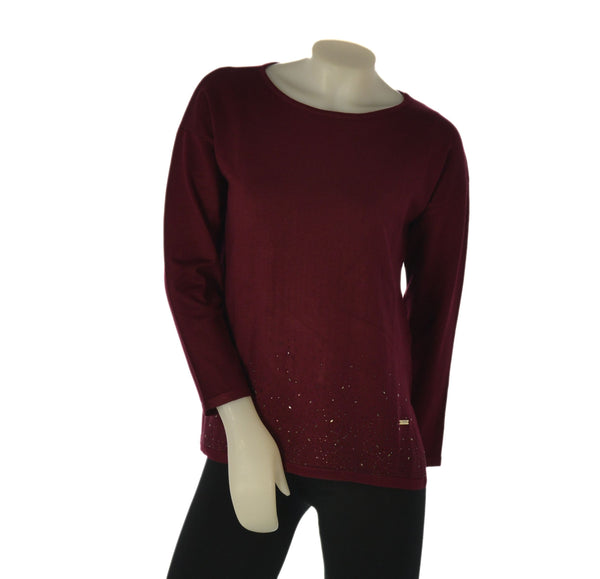 MAGLIONE DONNA COVERI GIROCOLLO SPACCHI APPLICAZIONE DEGRADE VISCOSA ART. DC1226