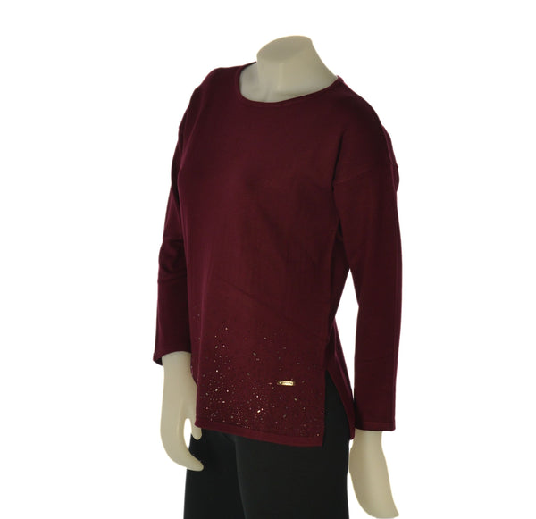 MAGLIONE DONNA COVERI GIROCOLLO SPACCHI APPLICAZIONE DEGRADE VISCOSA ART. DC1226