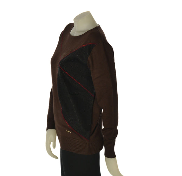 MAGLIONE DONNA COVERI GIROCOLLO STRASS FANTASIA VISCOSA ART. DC1247