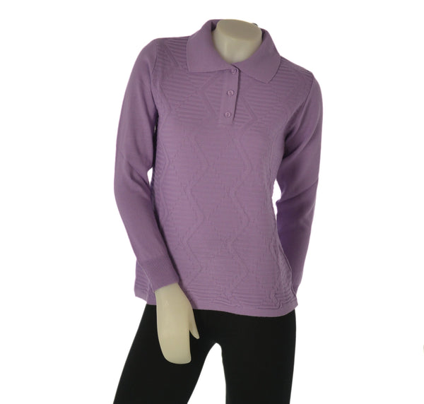 MAGLIONE DONNA ANNALISA BINETTI POLO LAVORATA MISTO LANA ART. 2519