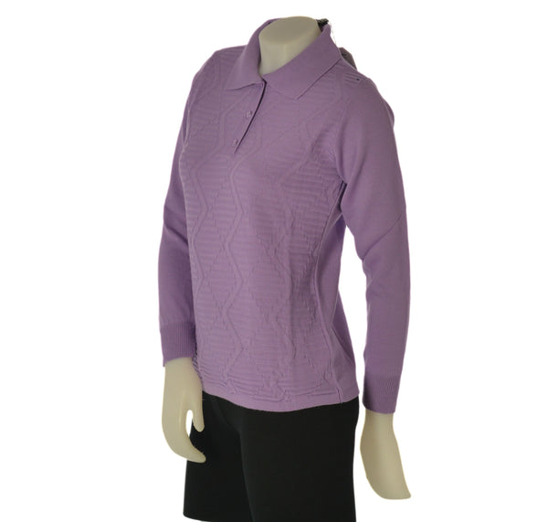MAGLIONE DONNA ANNALISA BINETTI POLO LAVORATA MISTO LANA ART. 2519