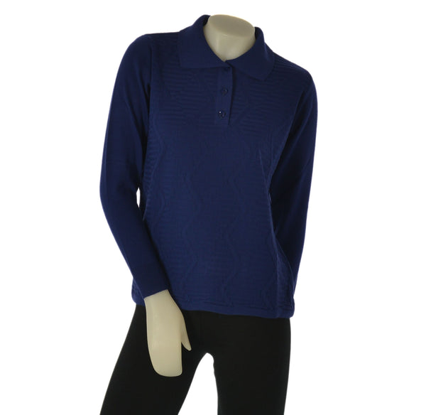 MAGLIONE DONNA ANNALISA BINETTI POLO LAVORATA MISTO LANA ART. 2519