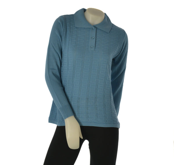 MAGLIONE DONNA ANNALISA BINETTI POLO BOTTONI LAVORATA MISTO LANA ART. 2517