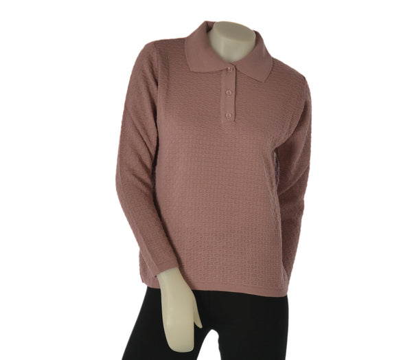MAGLIONE DONNA ANNALISA BINETTI POLO BOTTONI LAVORATA MISTO LANA ART. 2516