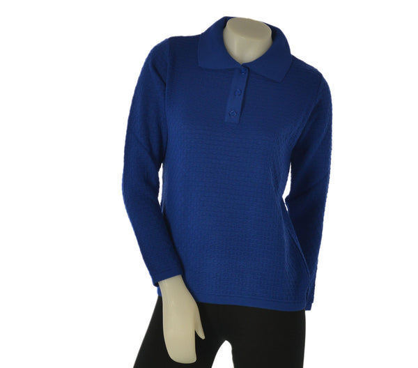 MAGLIONE DONNA ANNALISA BINETTI POLO BOTTONI LAVORATA MISTO LANA ART. 2516