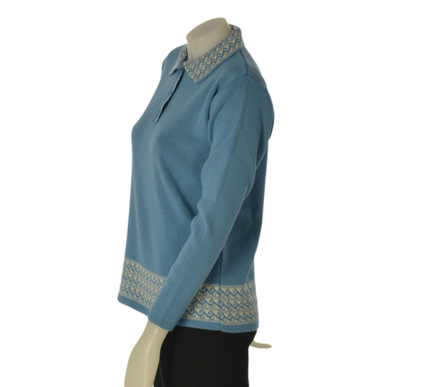 MAGLIONE DONNA ANNALISA BINETTI POLO BOTTONI LAVORATA  MISTO LANA ART. 2510