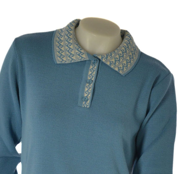 MAGLIONE DONNA ANNALISA BINETTI POLO BOTTONI LAVORATA  MISTO LANA ART. 2510
