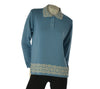 MAGLIONE DONNA ANNALISA BINETTI POLO BOTTONI LAVORATA MISTO LANA ART.2502