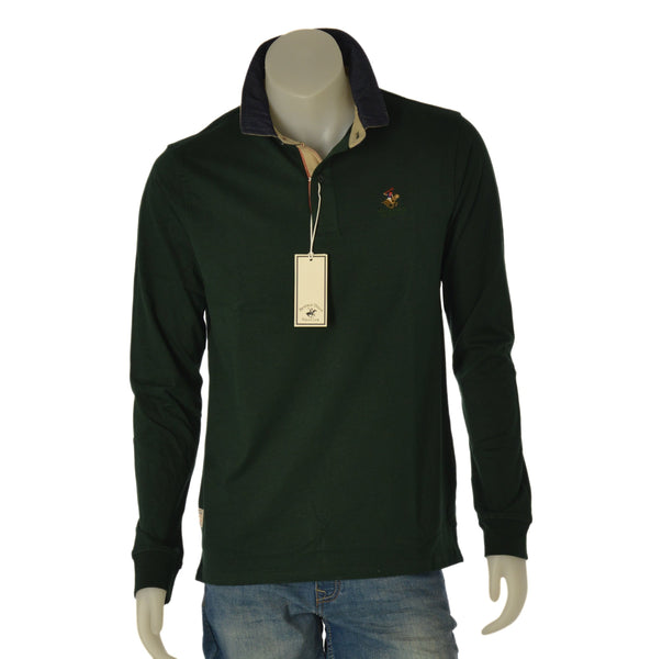 POLO UOMO BEVERLY HILLS POLO CLUB MANICA LUNGA CALDO COTONE LOGO ART. P427090