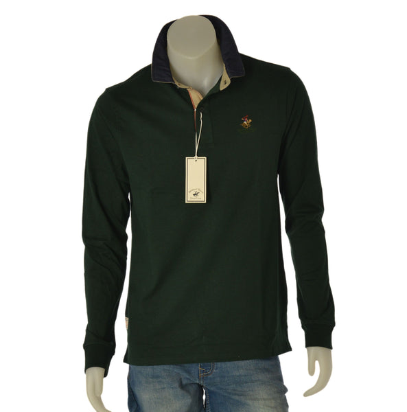 POLO UOMO BEVERLY HILLS POLO CLUB MANICA LUNGA CALDO COTONE LOGO ART. P427090