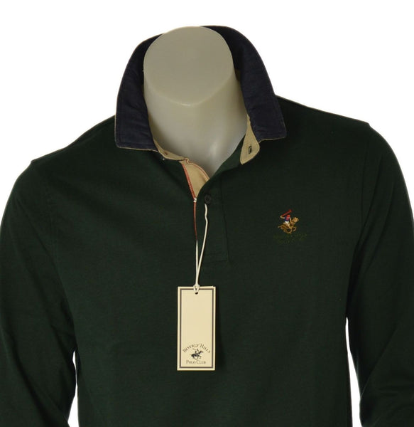 POLO UOMO BEVERLY HILLS POLO CLUB MANICA LUNGA CALDO COTONE LOGO ART. P427090