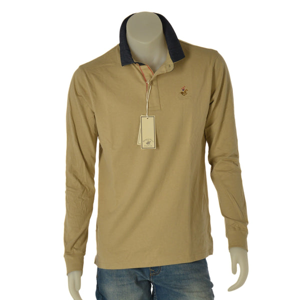POLO UOMO BEVERLY HILLS POLO CLUB MANICA LUNGA CALDO COTONE LOGO ART. P427090