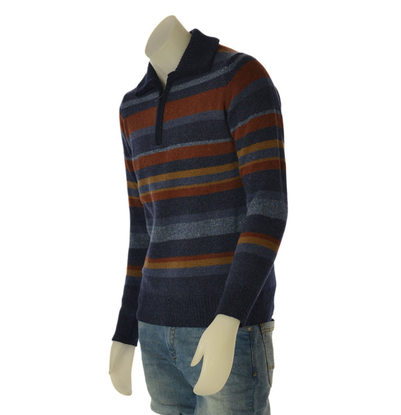 MAGLIONE UOMO RE DEL MARE CAMIONISTA ZIP RIGATO ART. 225723