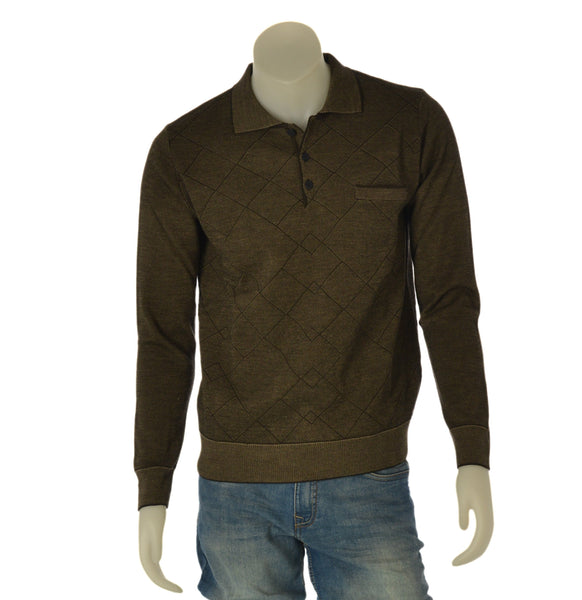 MAGLIONE UOMO RE DEL MARE POLO BOTTONI MELANGE TASCHINO ART. 225275
