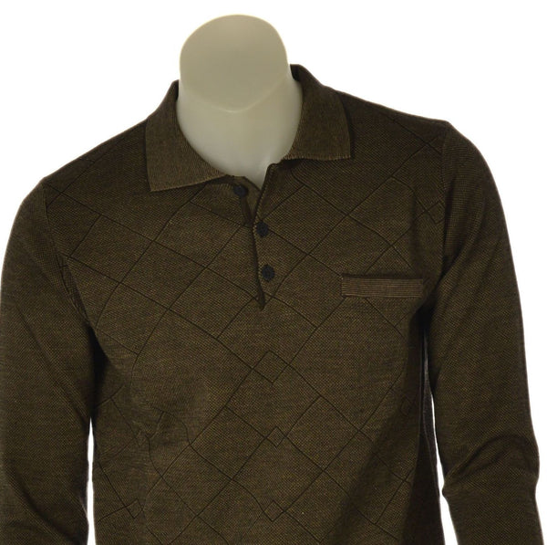 MAGLIONE UOMO RE DEL MARE POLO BOTTONI MELANGE TASCHINO ART. 225275