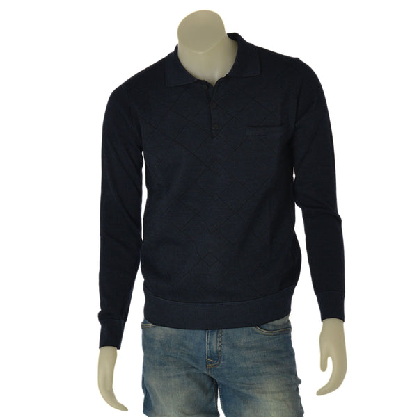 MAGLIONE UOMO RE DEL MARE POLO BOTTONI MELANGE TASCHINO ART. 225275
