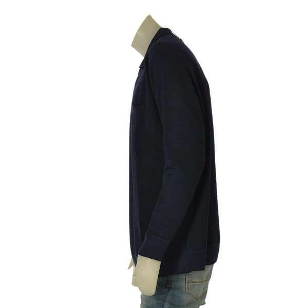 MAGLIONE UOMO RE DEL MARE TAGLIE OVER POLO TASCHINO MELANGE ROMBI ART. 225275X