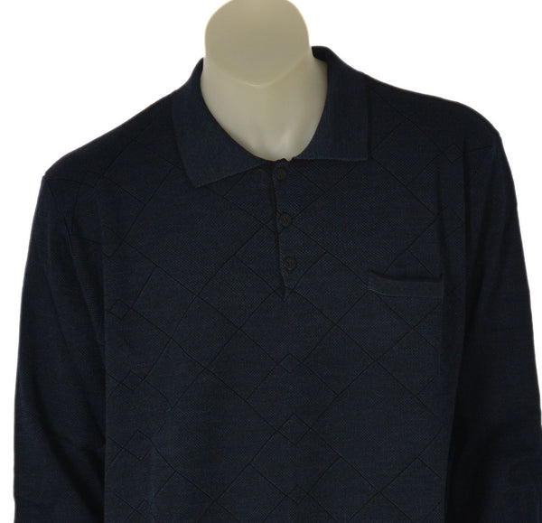 MAGLIONE UOMO RE DEL MARE TAGLIE OVER POLO TASCHINO MELANGE ROMBI ART. 225275X