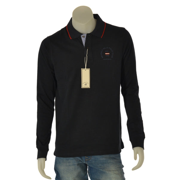 POLO UOMO BEVERLY HILLS POLO CLUB MANICA LUNGA POLSINI CALDO COTONE ART. P427094